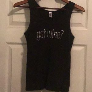 Ladies blingy Got Wine tank. Size L